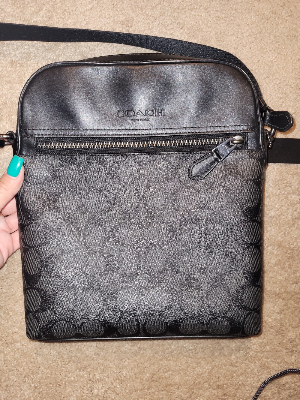 Coach Men's Black Signature Crossbody Bag